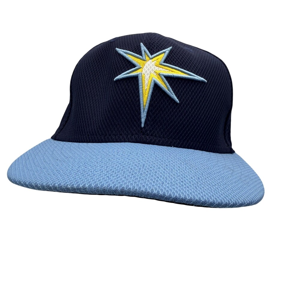 Tampa Bay Rays Hat Cap Fitted Mens 7 1/4 Blue MLB Baseball New Era 59FIFTY